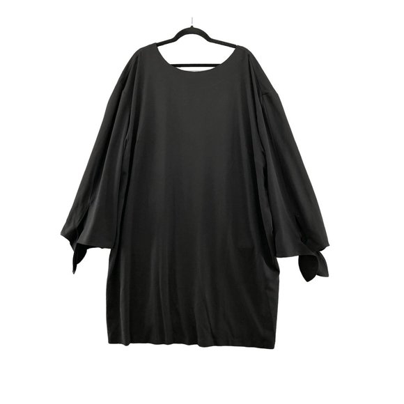 Eloquii Black Tie Sleeve Flowy Shift Dress Knee Length Plus Siz 26 LBD Formal - Picture 1 of 12